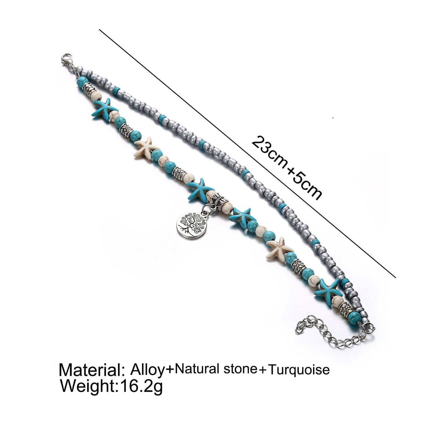 double layer anklet for beach lovers