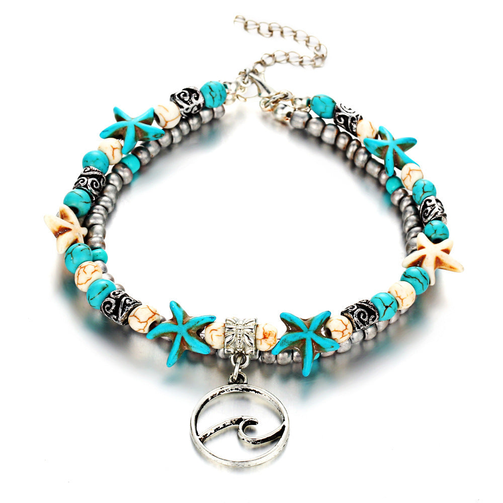 unique beach anklet with nature-inspired design