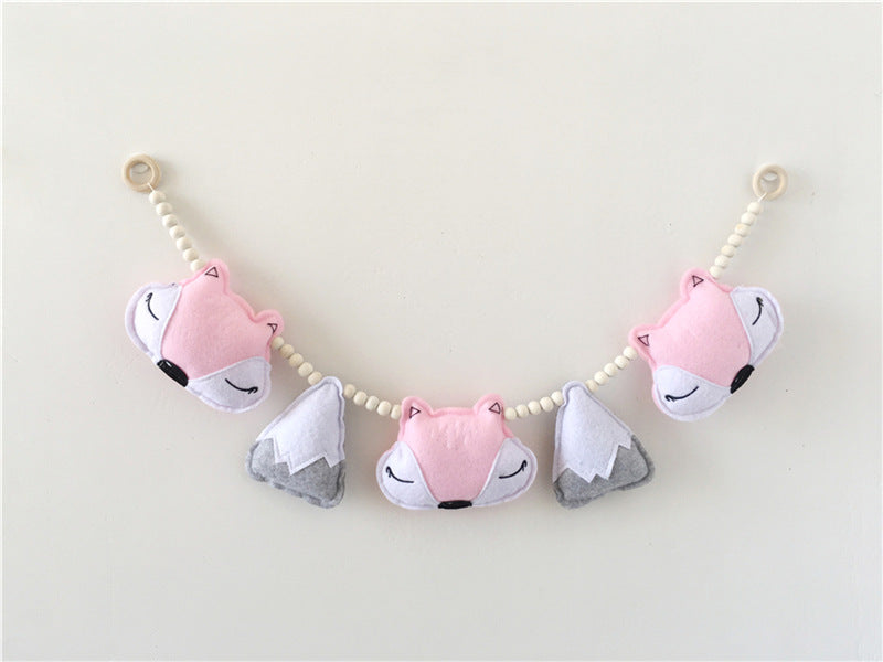 Nordic fox wooden bead decor for kids room