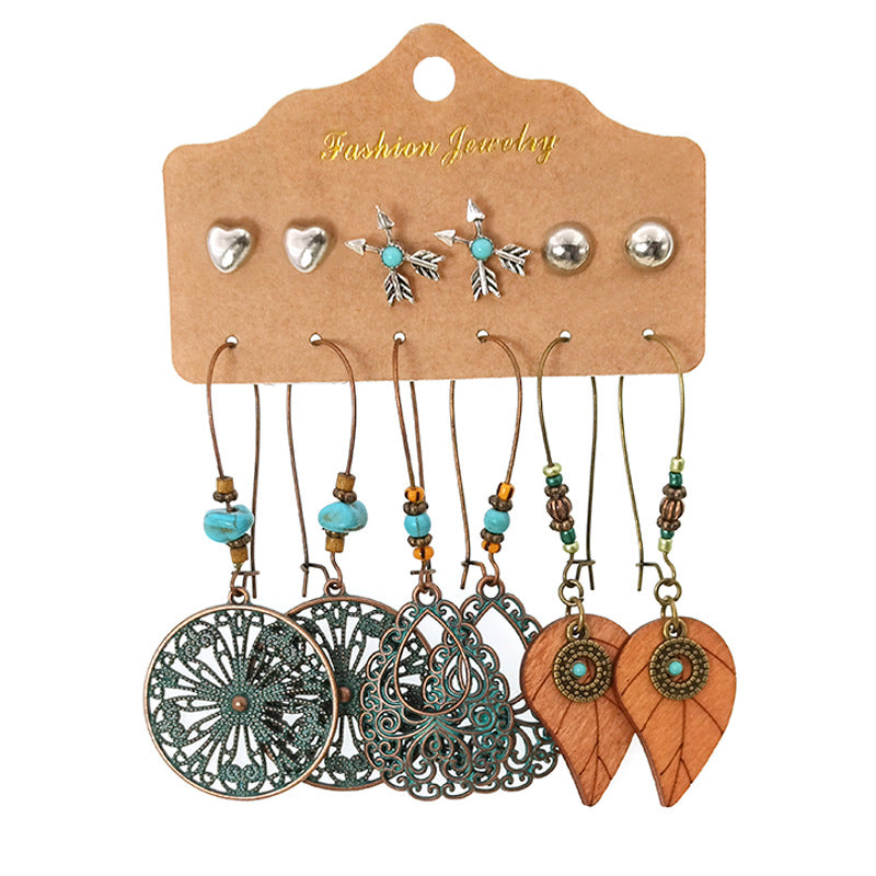 Elegant Bohemian Leaf Feather Dangle Earrings