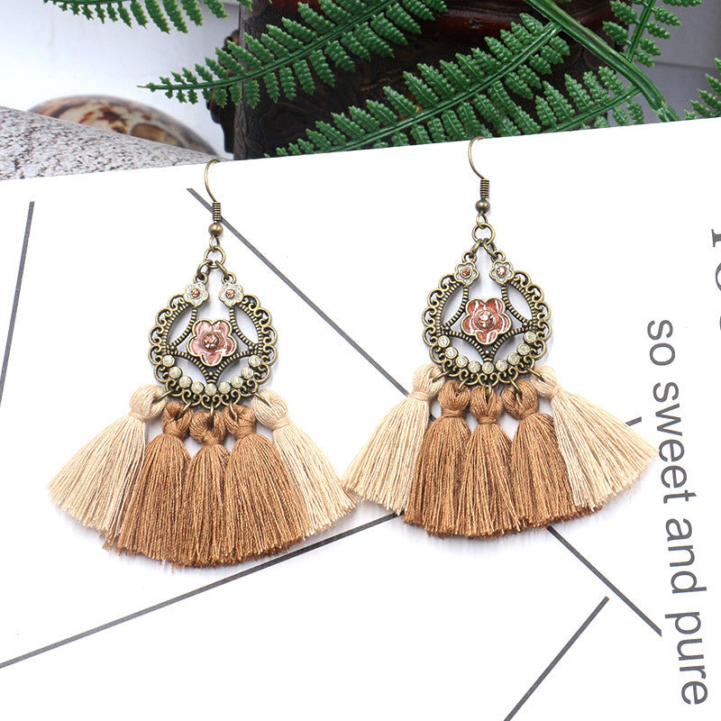 Bohemian Long Tassel Earrings Image 1