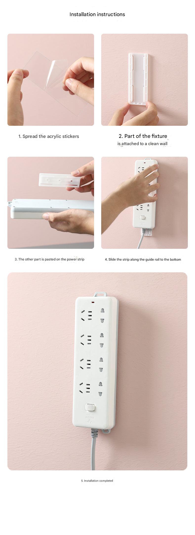 Wall-mounted power strip organizer in green