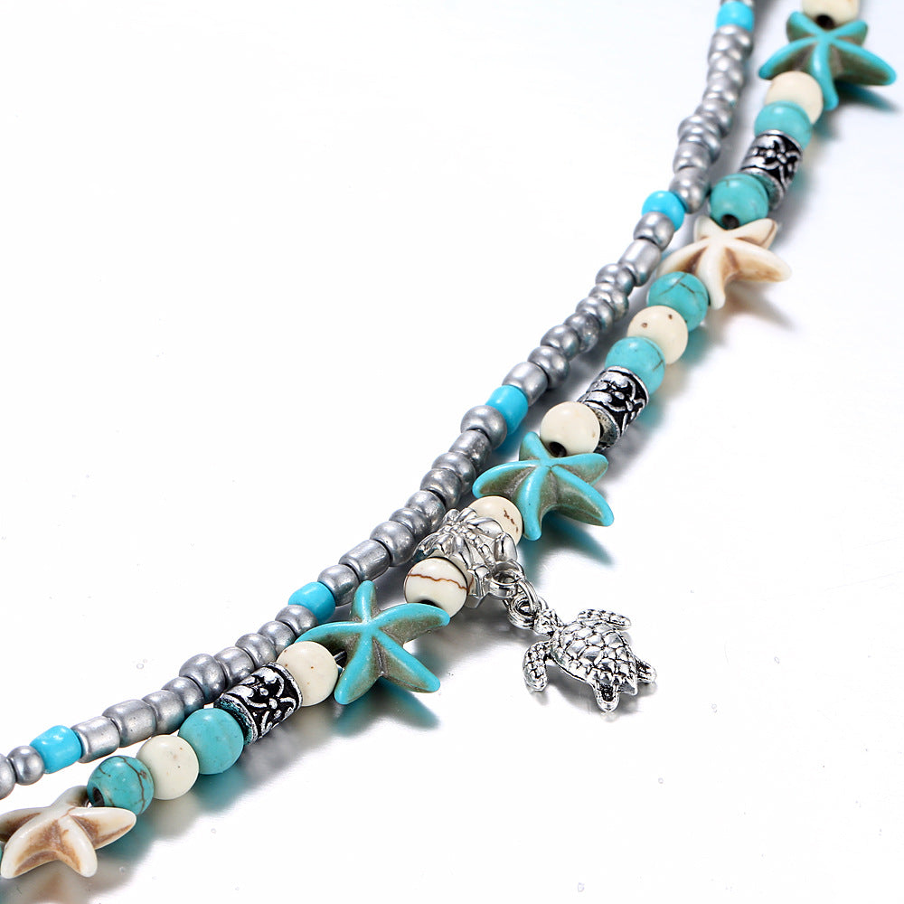 unique beach anklet with nature-inspired design