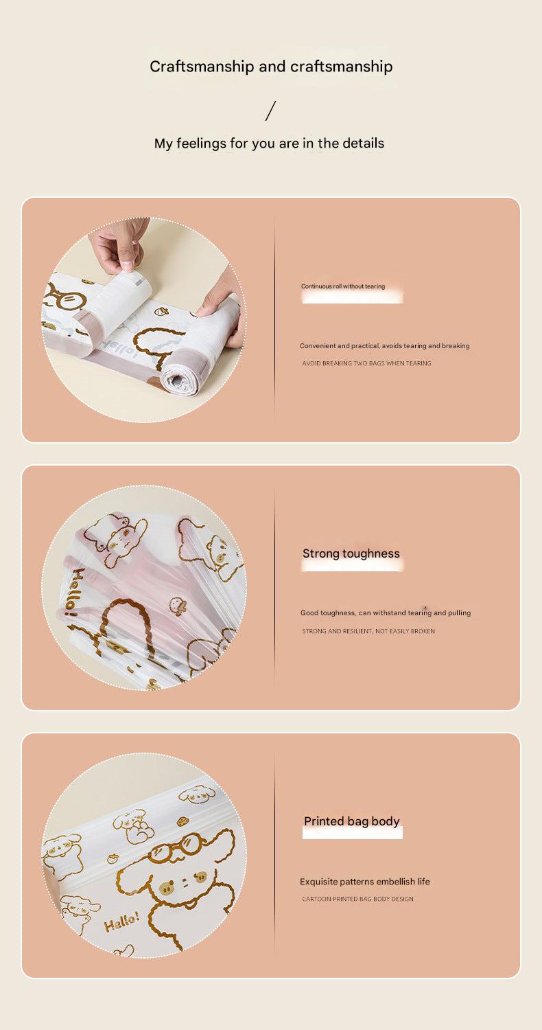 Heavy-duty drawstring trash bag with bear print