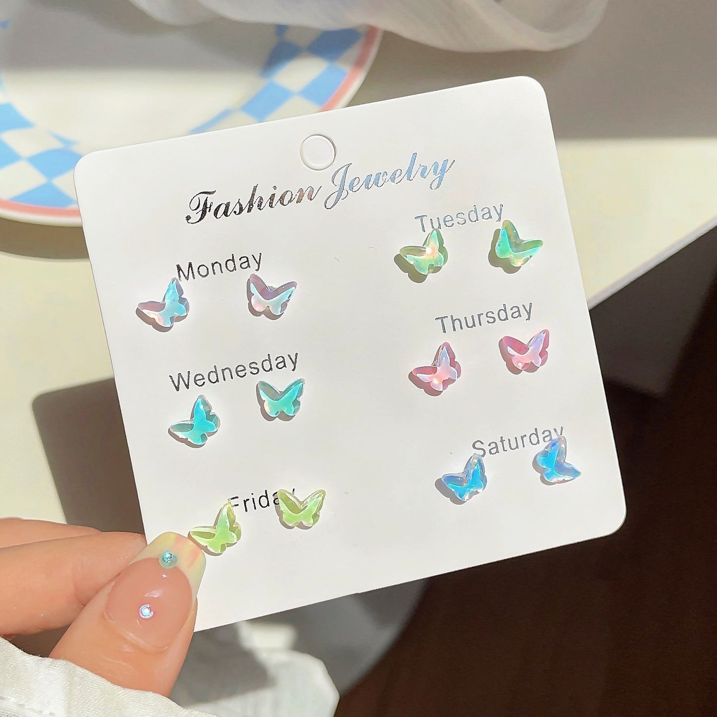 Colorful Butterfly Stud Earrings image 2