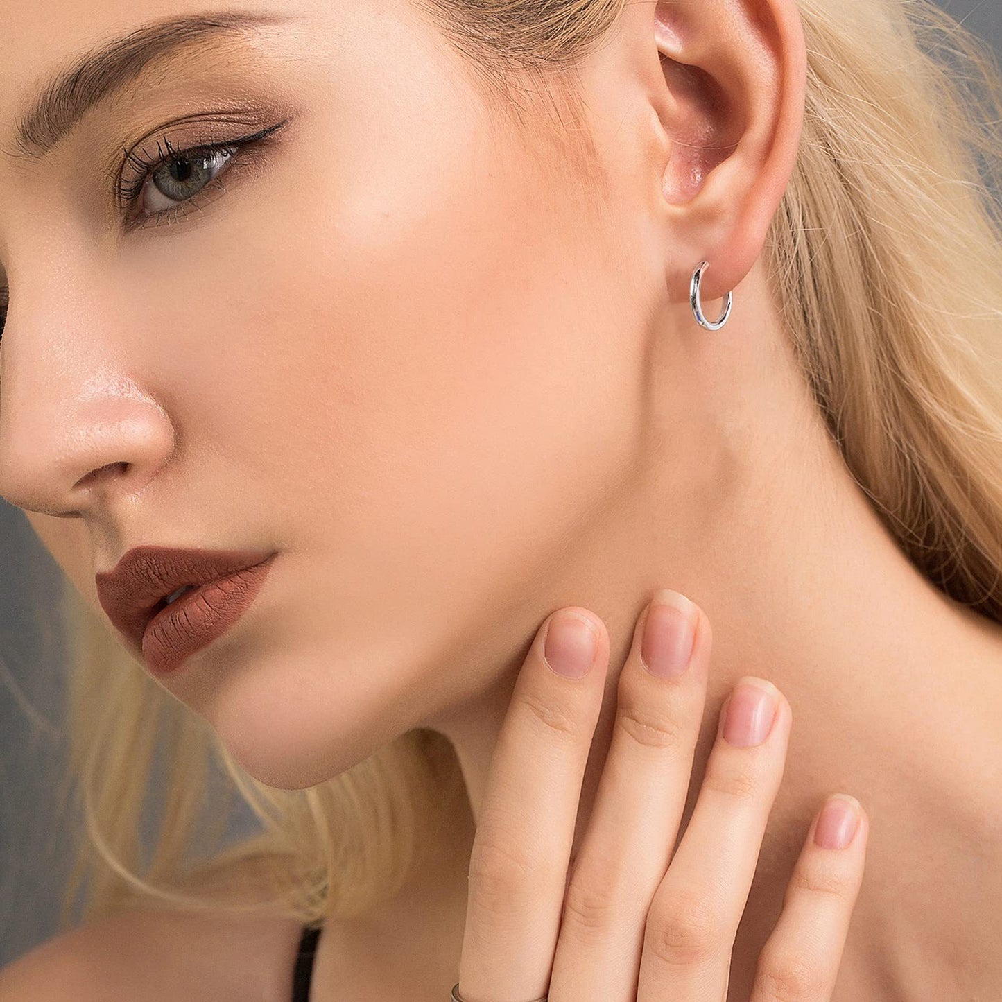 Trendy Black Hoop Earrings