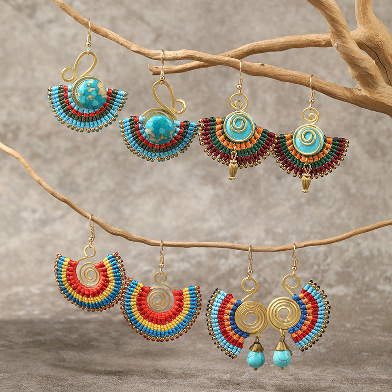 Bohemian woven earrings design 10