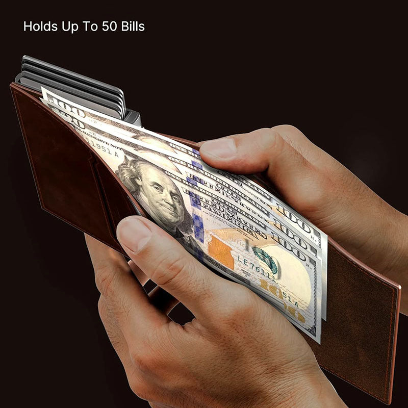 RFID-blocking men's wallet front view