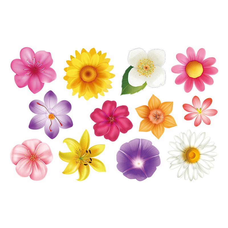 Bright wall stickers in various floral patterns