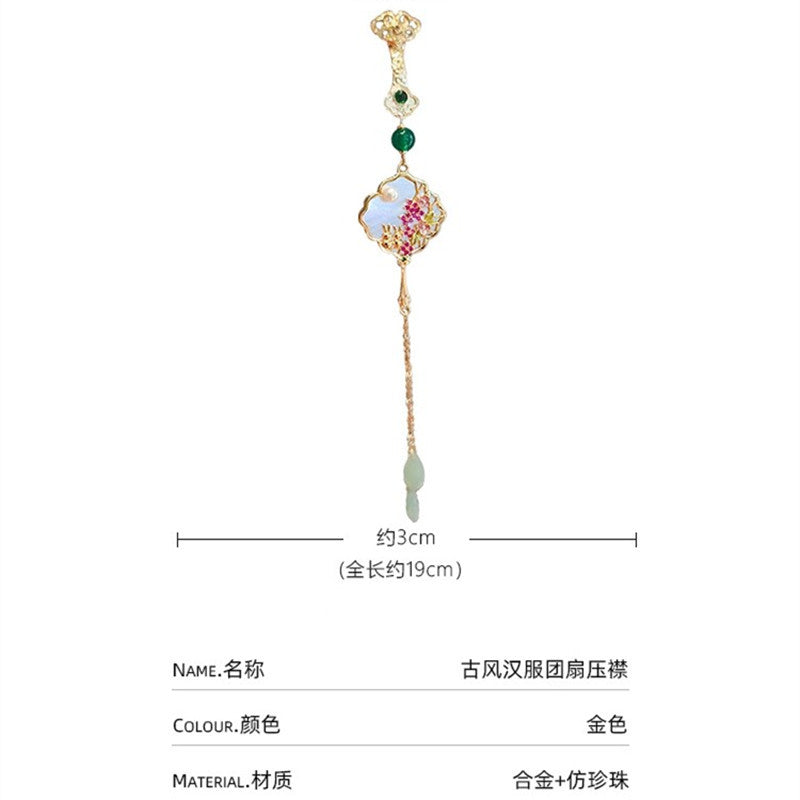 Elegant Vintage Handheld Fan Brooch Image 1