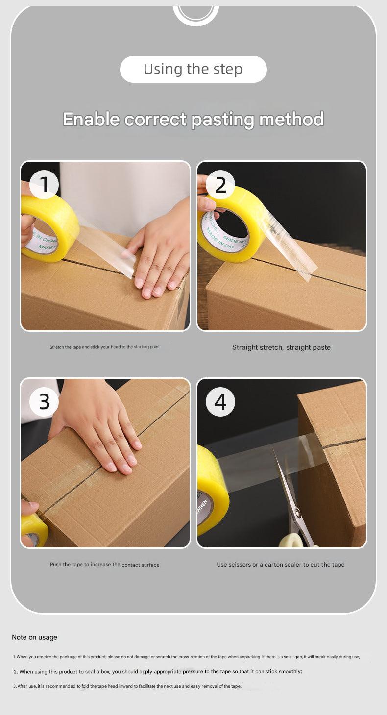 Transparent packing tape roll
