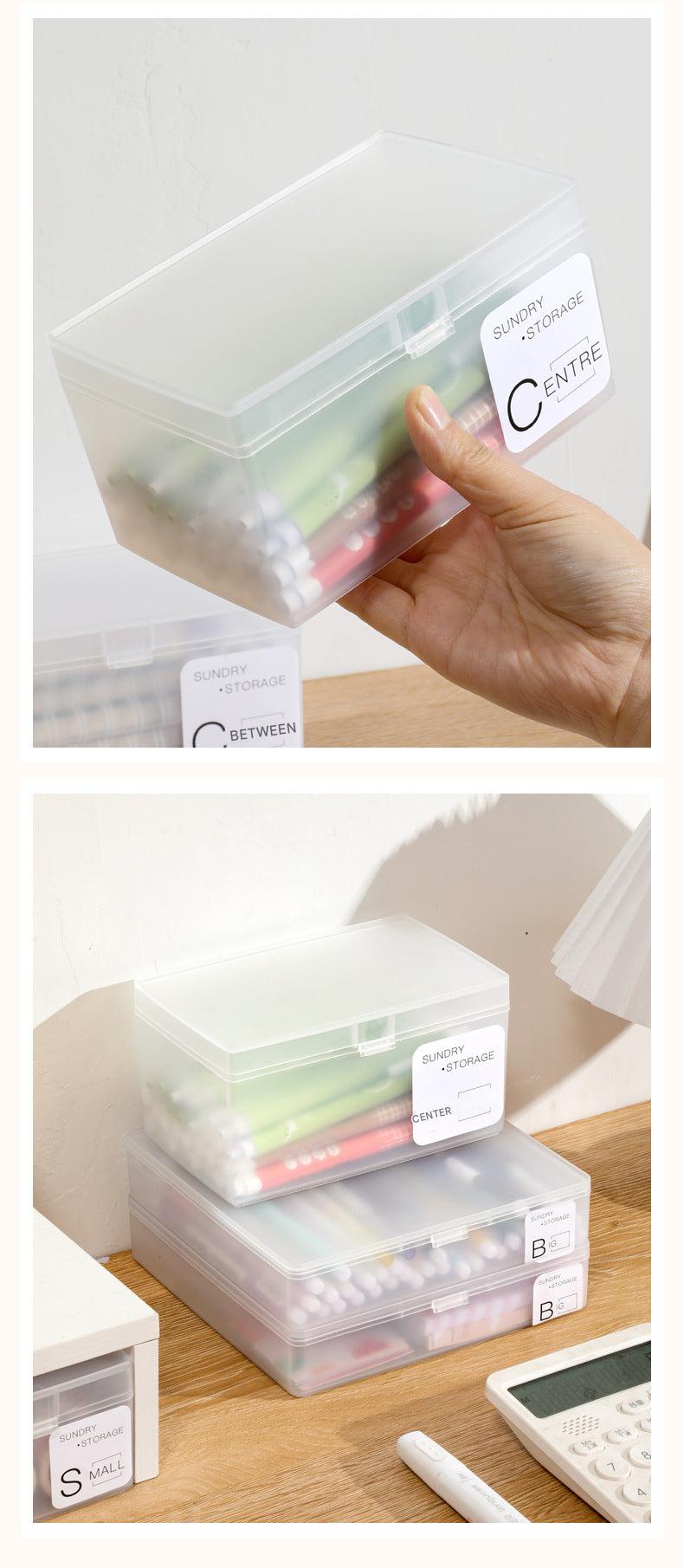 Clear plastic storage box with lid for organizing