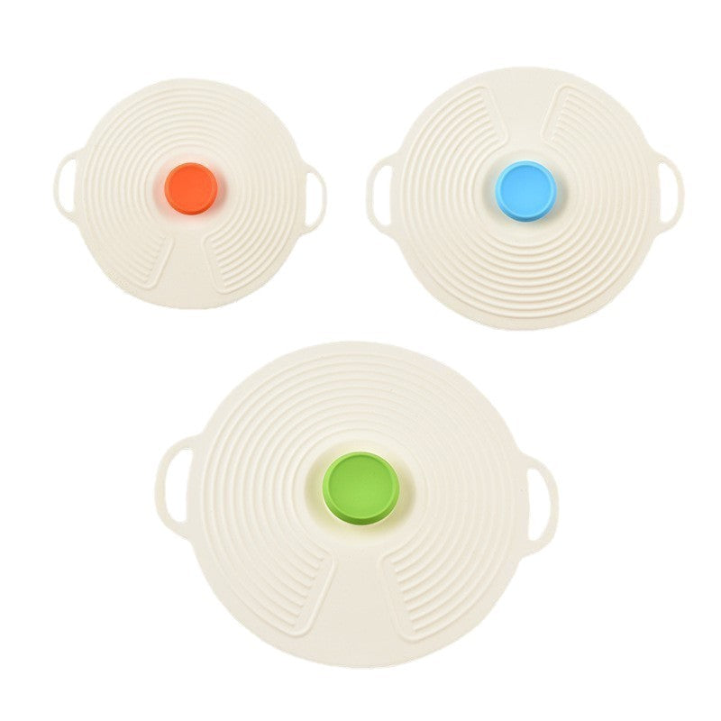 Set of reusable silicone lids for containers