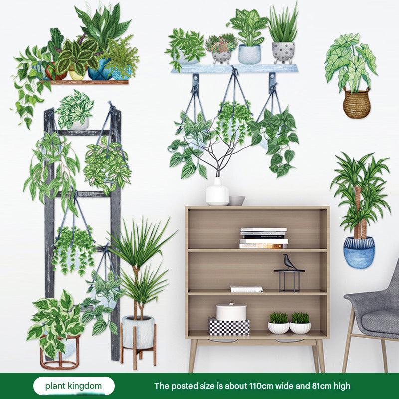 fresh green plant wall sticker design 1