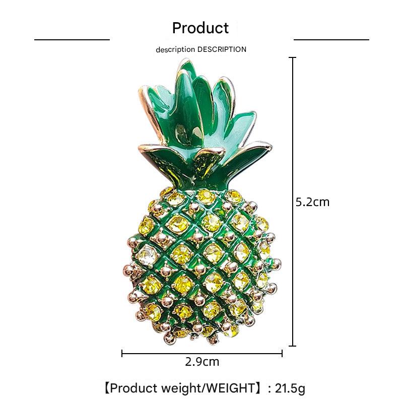 Pineapple brooch side view