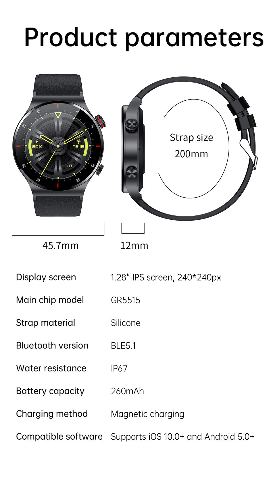 Smartwatch with heart rate monitoring