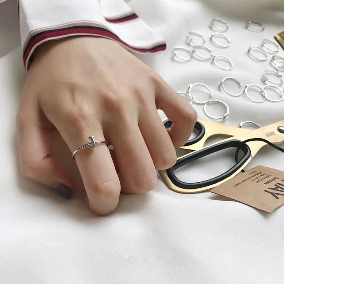 Trendy Korean style Alphabet Ring 5
