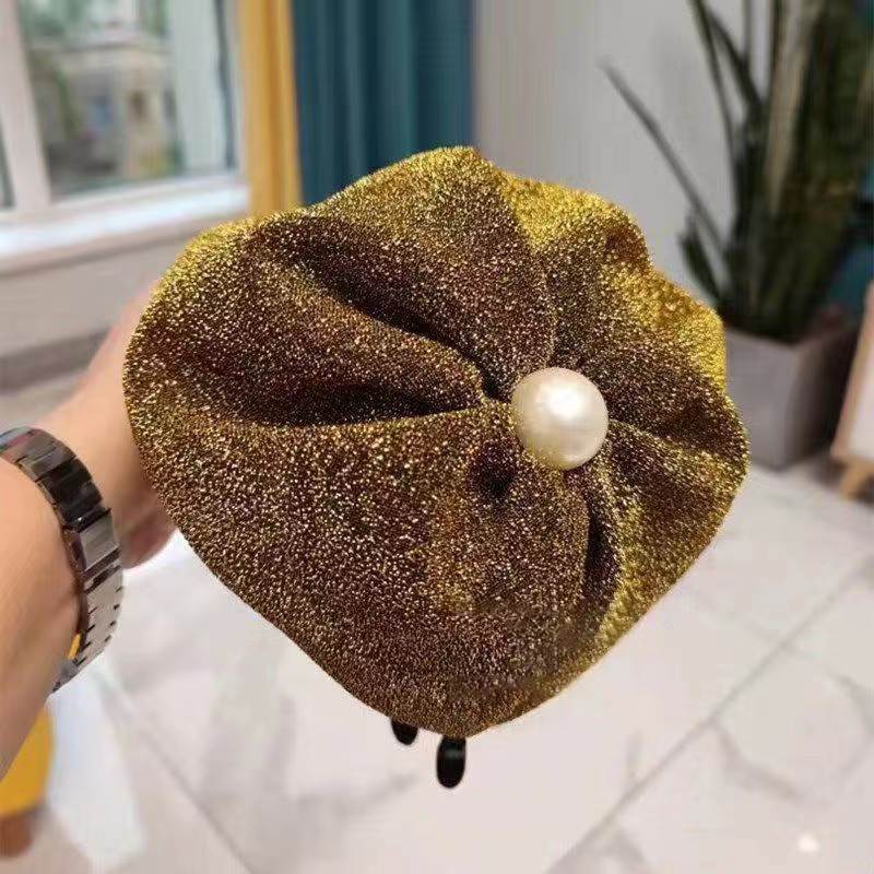 Elegant Retro Pearl Bow Beret Hat Image 1