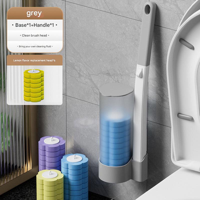 White toilet brush set displaying lavender sponge