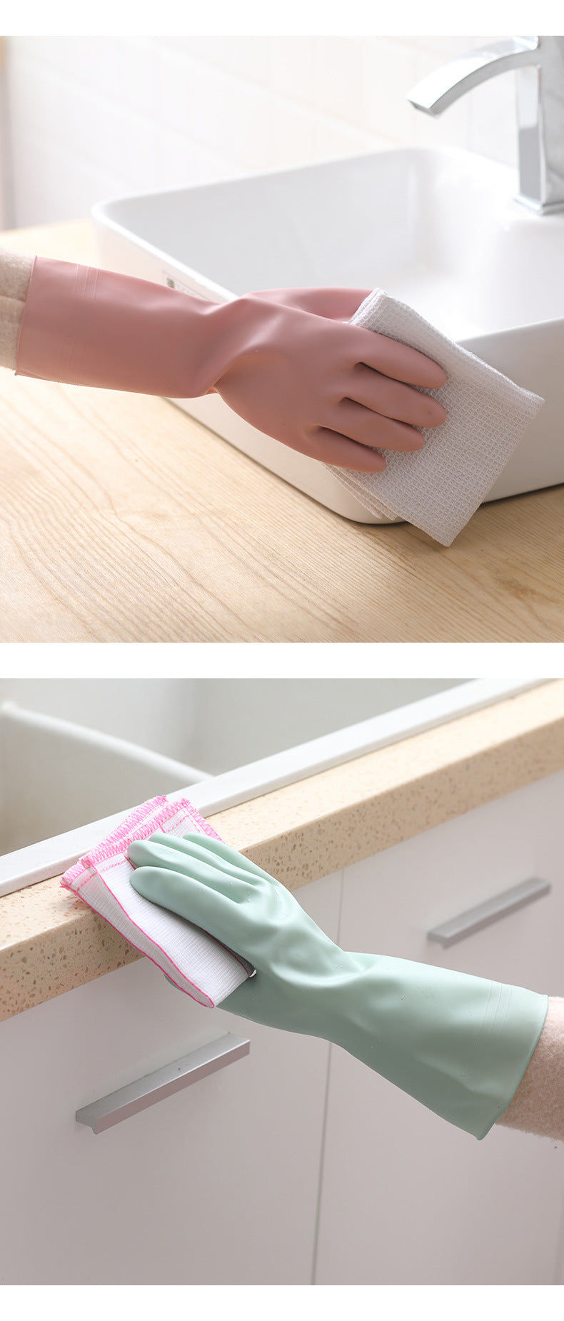 Blue latex dish gloves