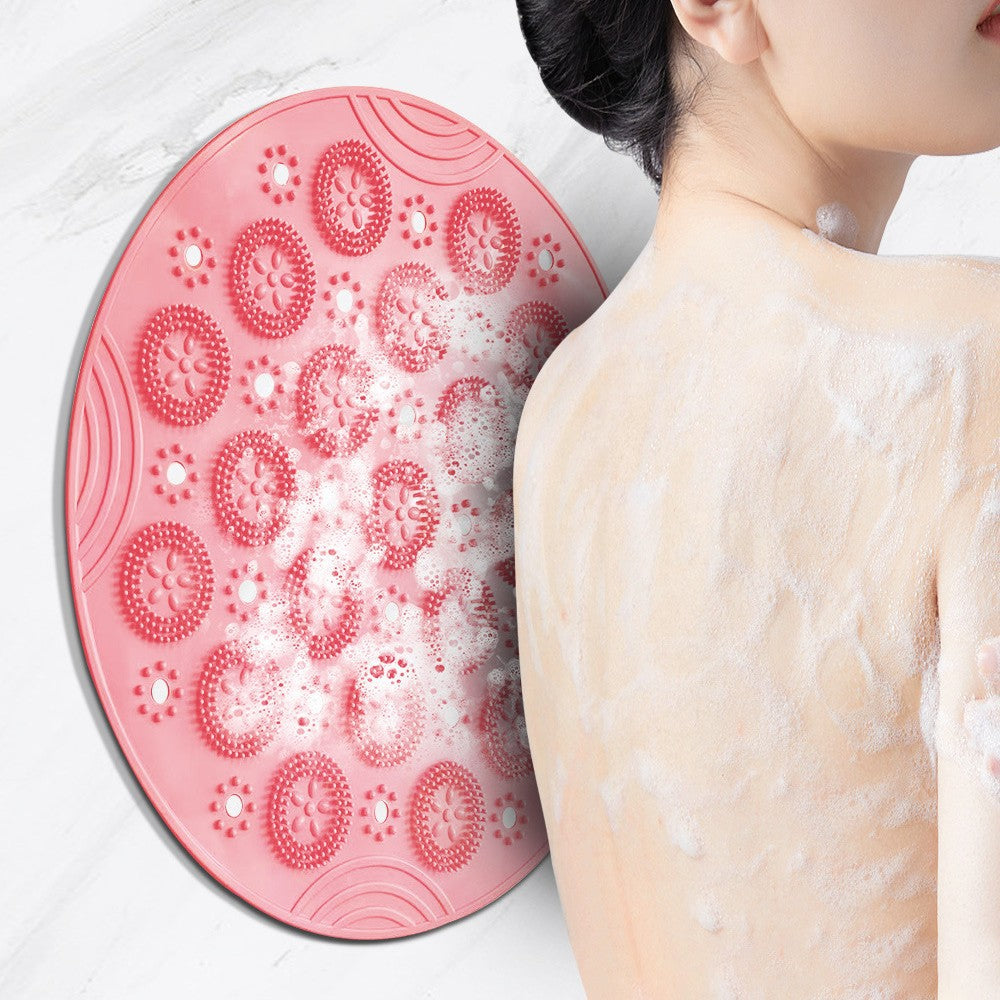 Silicone bath back scrubber with suction cups