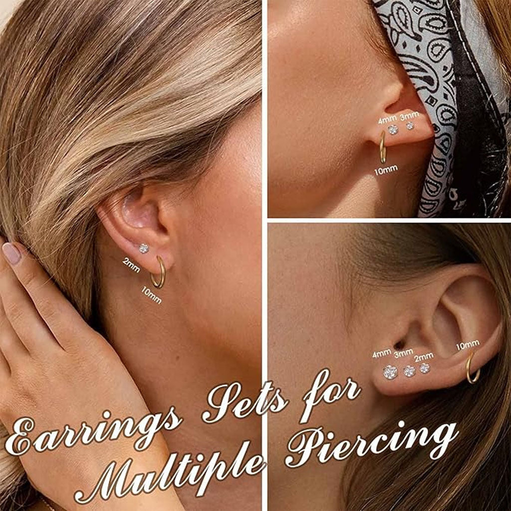 Stylish stainless steel earrings set image 1