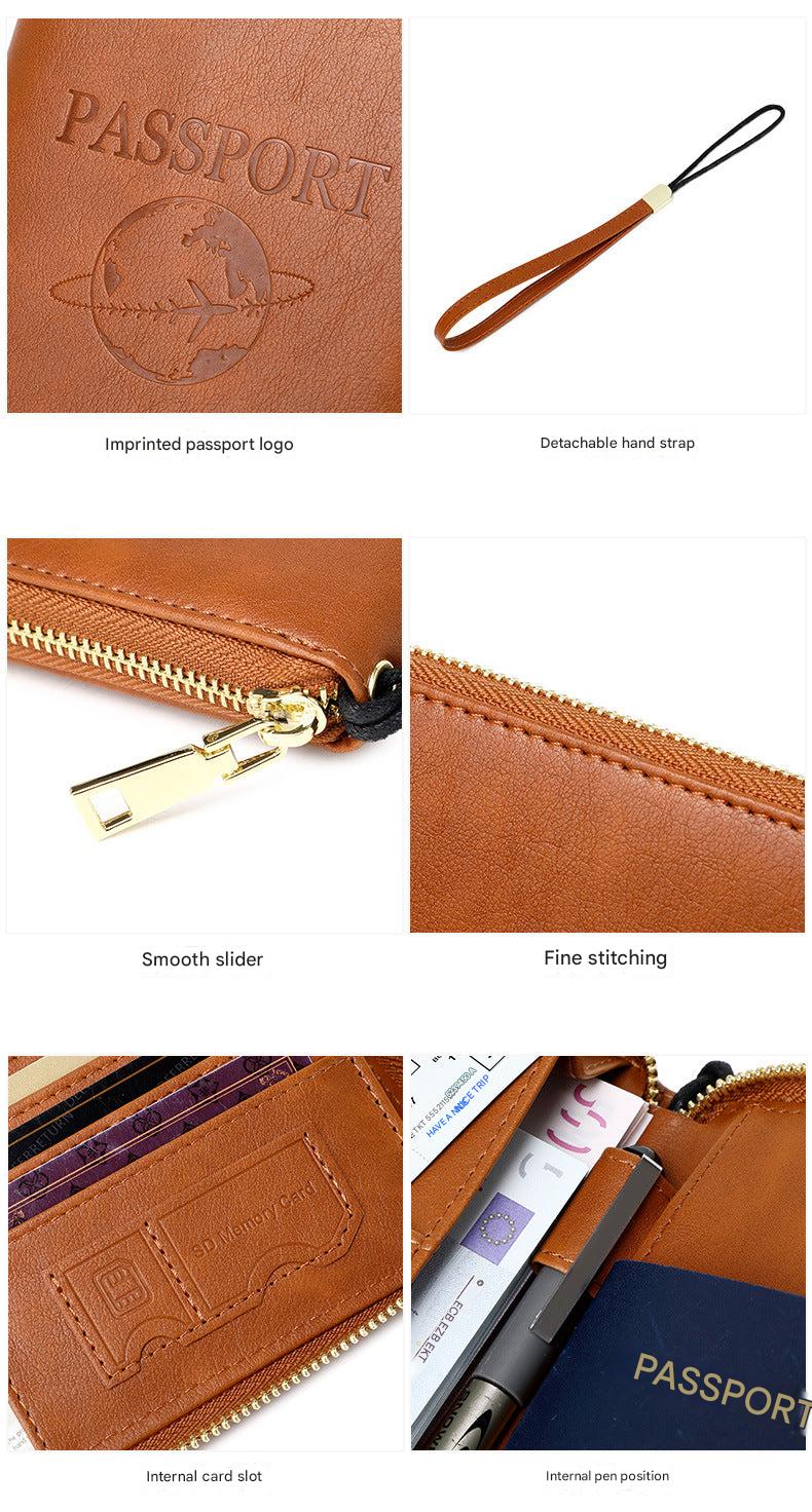 RFID passport holder brown