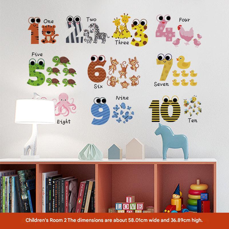 Colorful educational wall decals for children