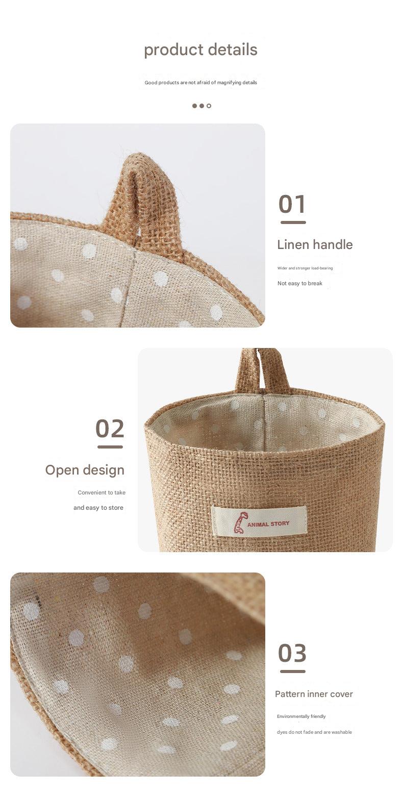 Stylish cotton-linen storage pouch on door