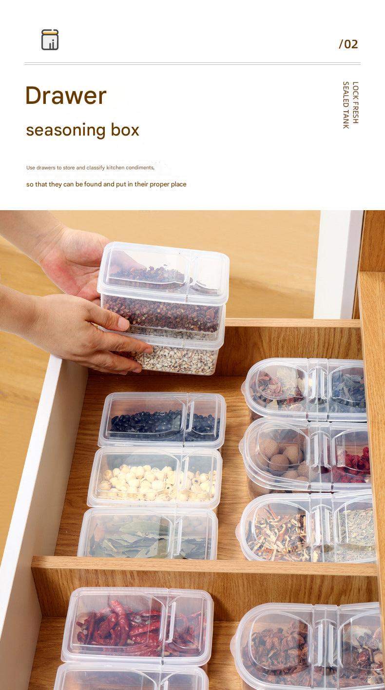 Stackable spice organizer with clear lids