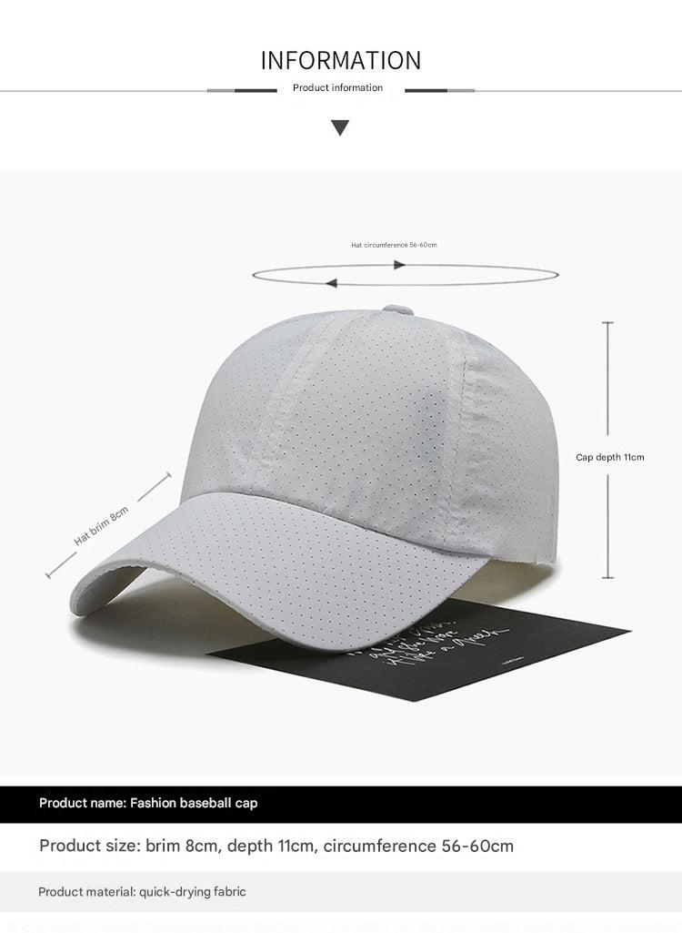 Men's quick-dry baseball cap displayed on a mannequin