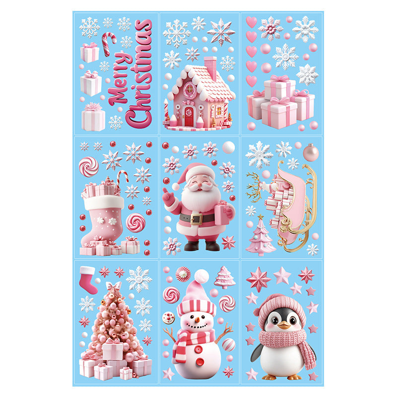 cabin static cling holiday decoration