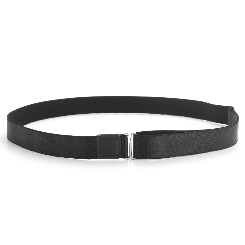 Shirt stay belt in use on men's formal shirt