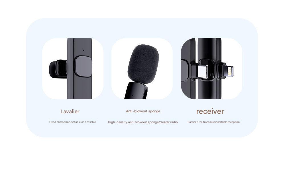 Wireless clip-on microphone for streaming