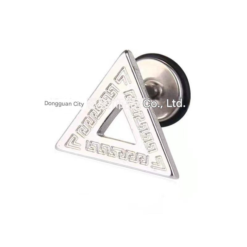 Titanium Steel Pyramid Earrings Image 1