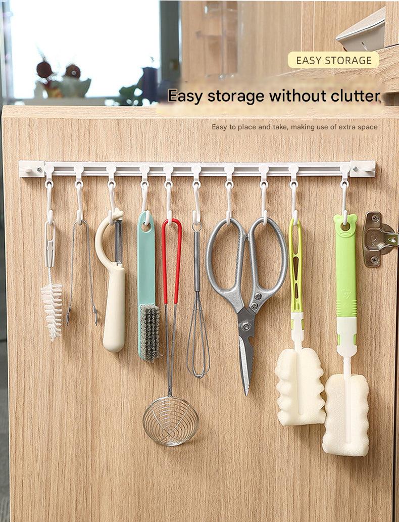 Plastic hook organizer for kitchen utensils