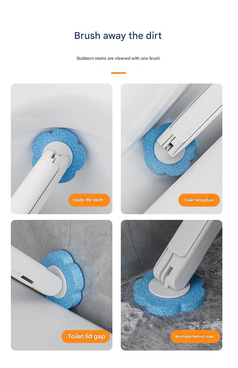 Disposable toilet brush with lemon sponge