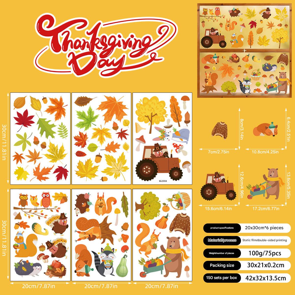 autumn leaf static cling for window decoration