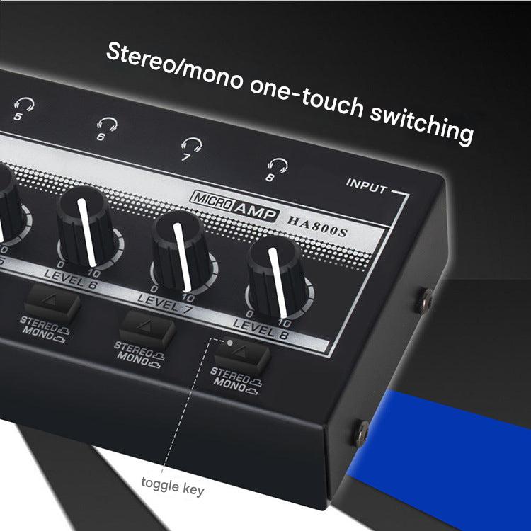 4-channel headphone amplifier in a studio setting