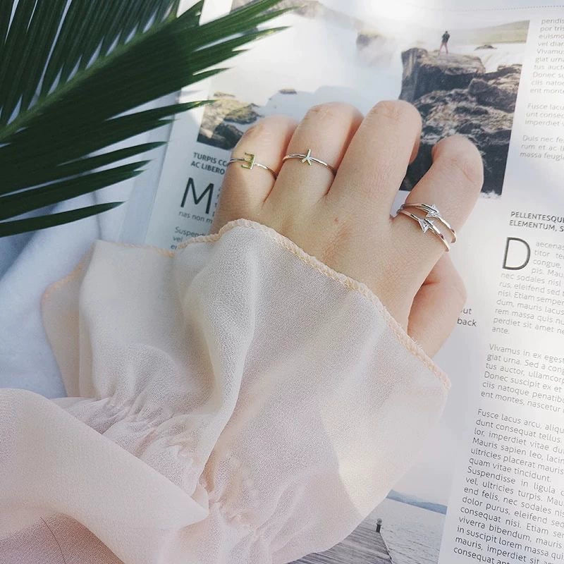 Trendy Korean style Alphabet Ring 5