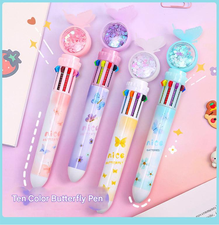 Multicolor ballpoint pen in pink color display image