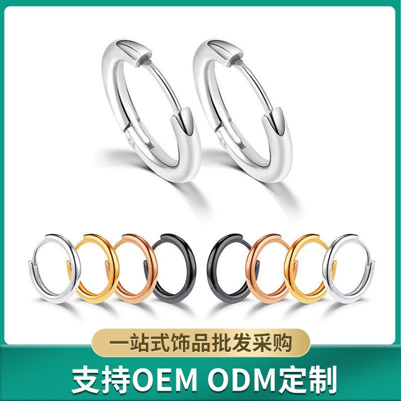 Titanium Steel Cross Zirconia Earring Image 8