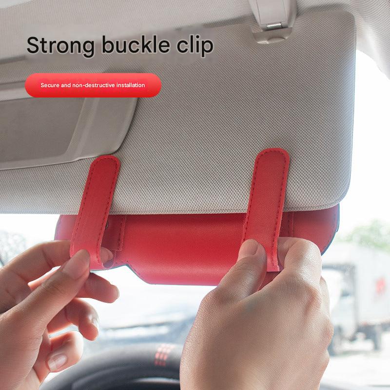 Car sunglasses holder with multifunction clip