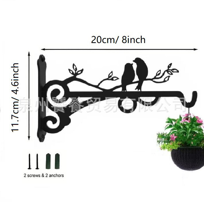 Elegant wall-mounted flower basket in black