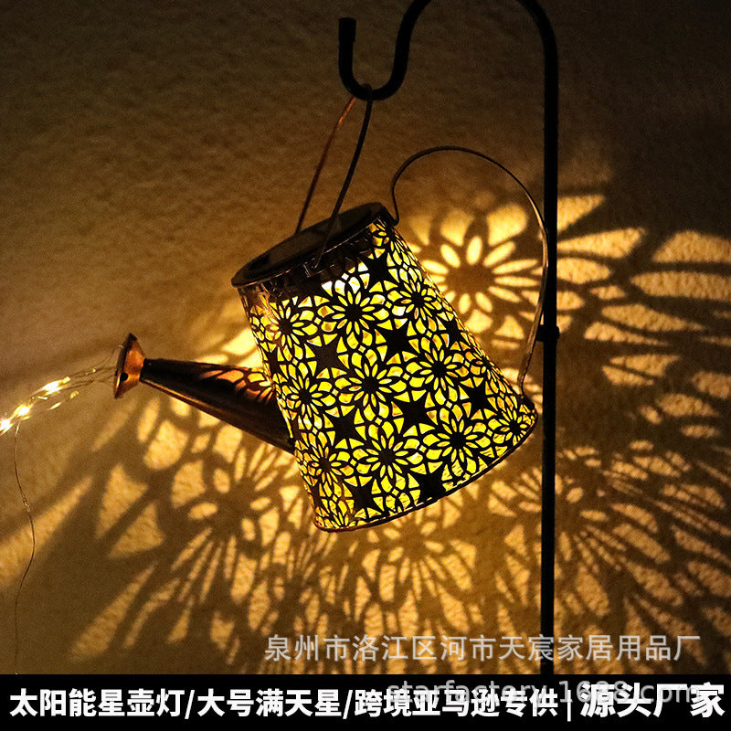 Solar garden lantern with glow in the dark