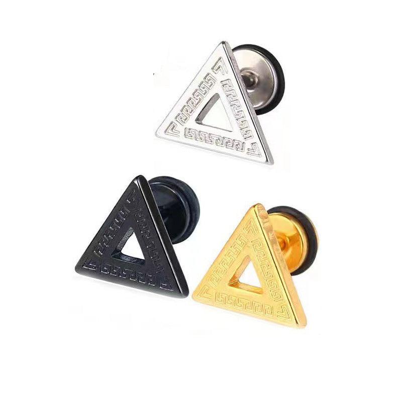 Titanium Steel Pyramid Earrings Image 4