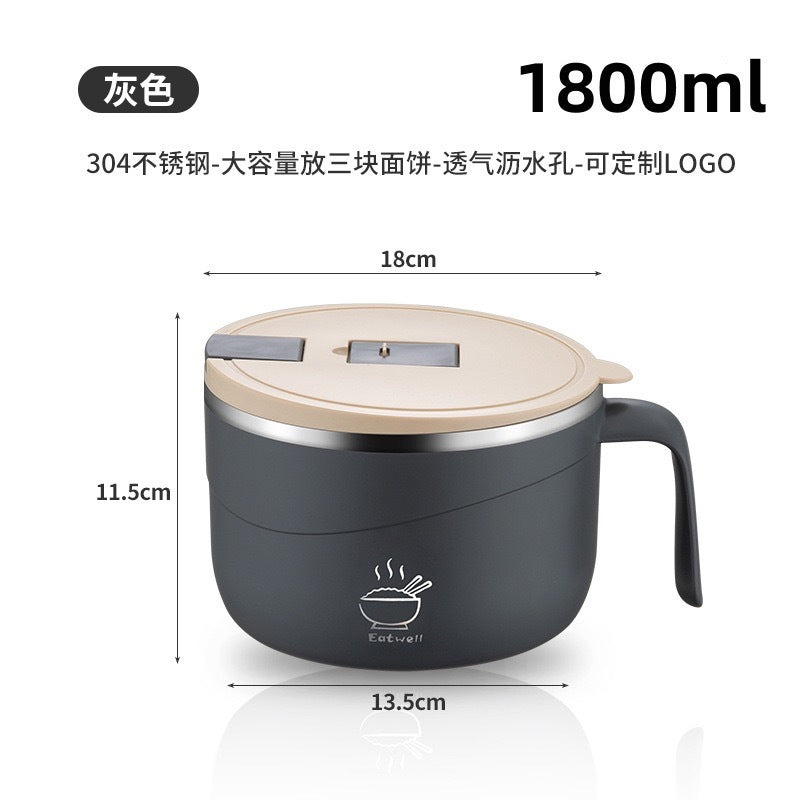 Compact storage stainless steel meal bowl