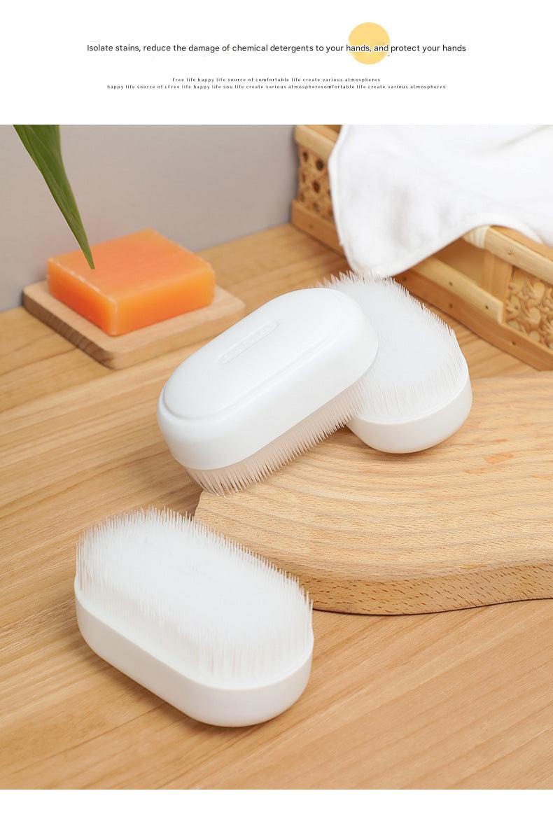 Soft bristle laundry cleaning brush for delicate fabrics