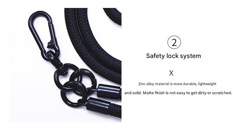 Adjustable woven phone strap in blue