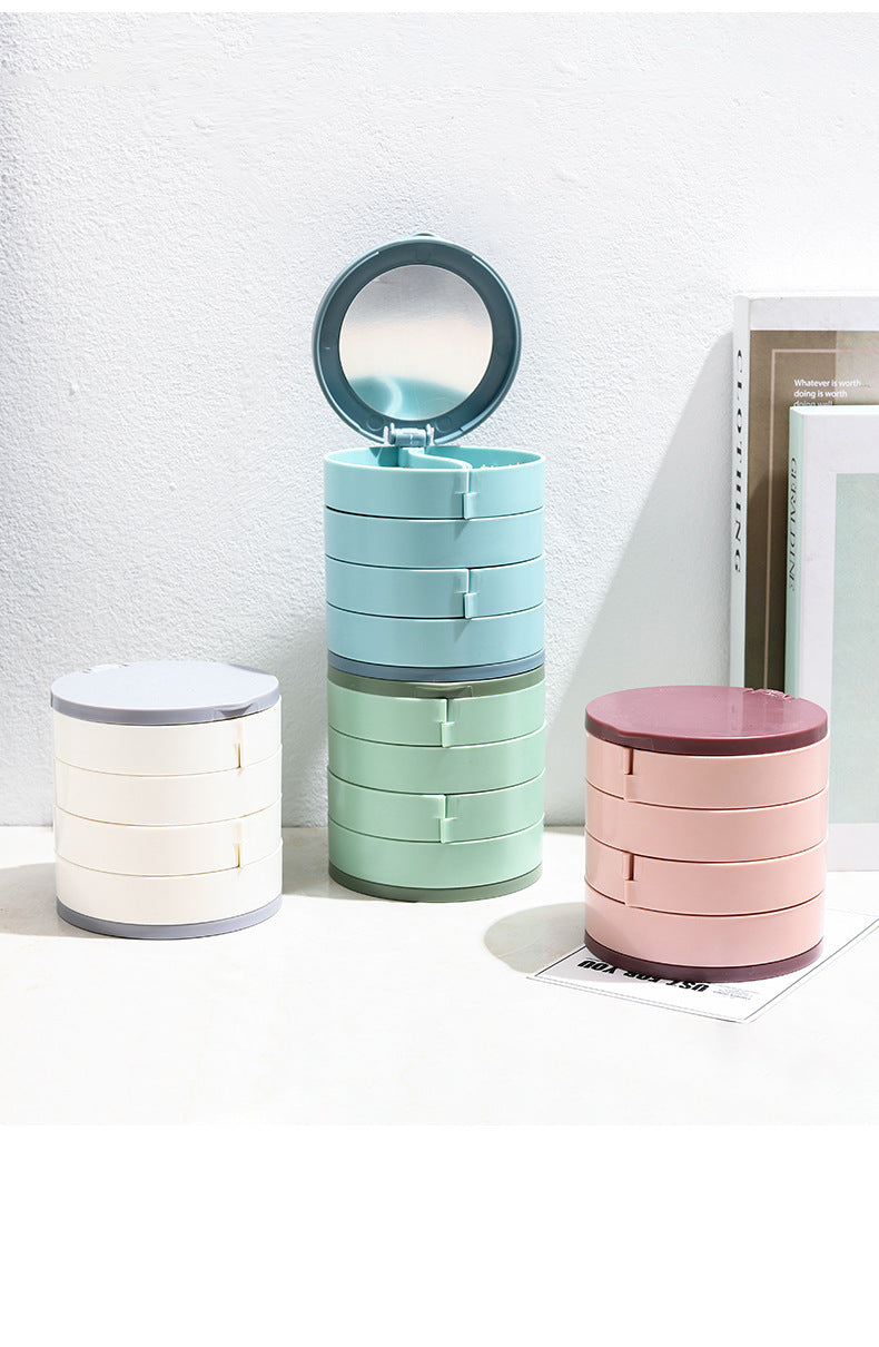 Multi-layer jewelry organizer box in white